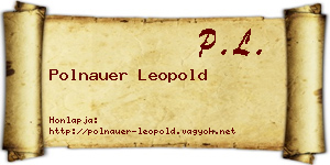 Polnauer Leopold névjegykártya